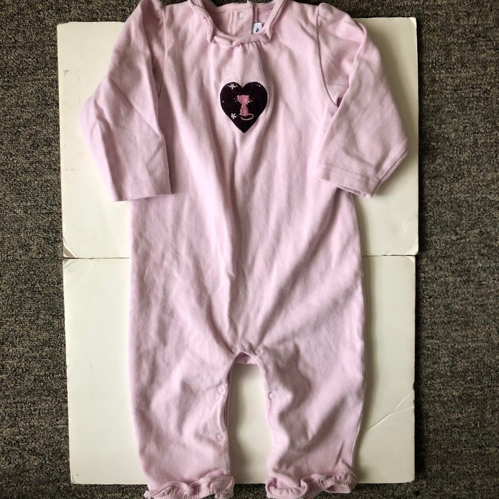 Le Top 18M Pink Cat Onesie